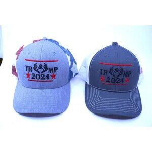 2024 Trump Hat Cap MAGA Embroidered Adjust Snapback Baseball US Flag Lot of 2